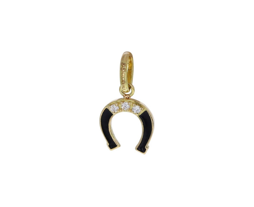 Black Resin Diamond Horseshoe Charm ONLY