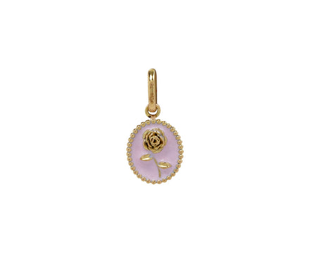 Baby Pink Enamel Rose Charm ONLY