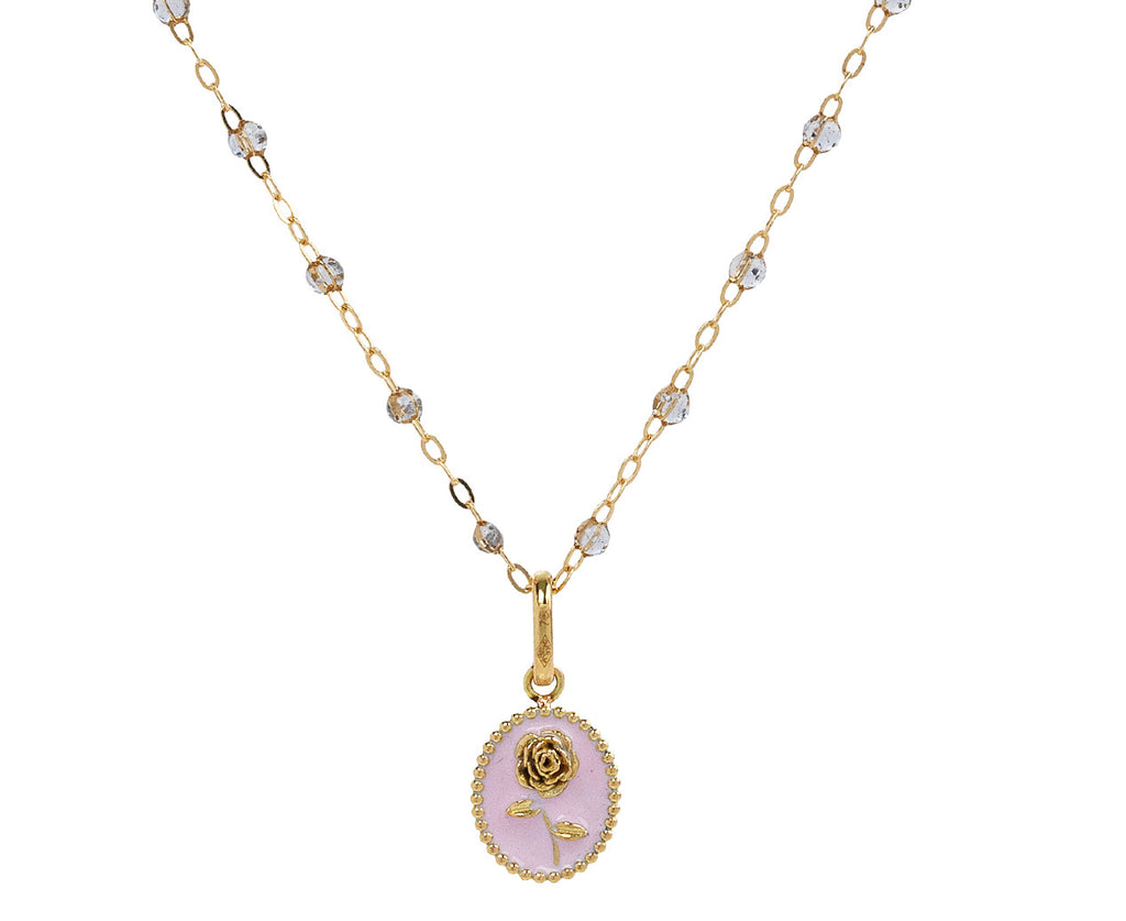 Baby Pink Enamel Rose Charm ONLY
