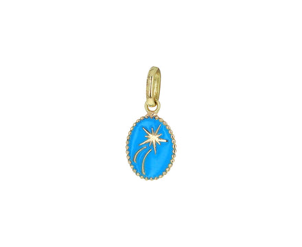 Turquoise Enamel Oval Shooting Star Pendant ONLY