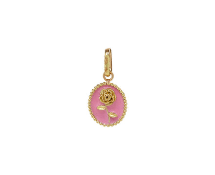 Fuschia Enamel Rose Charm ONLY