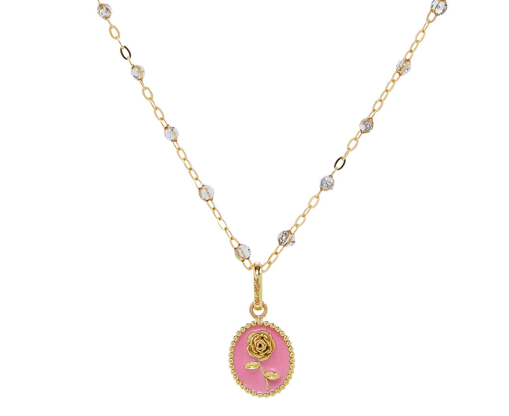 Fuschia Enamel Rose Charm ONLY
