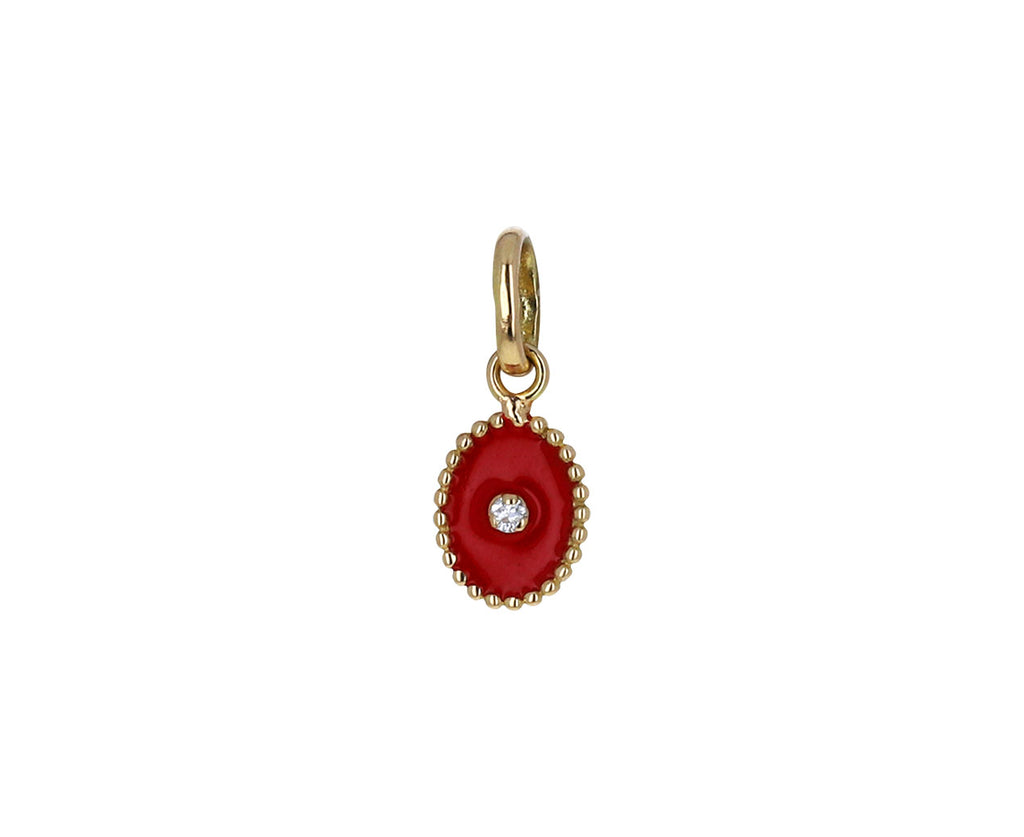 Poppy Red Enamel and Diamond North Star Pendant ONLY