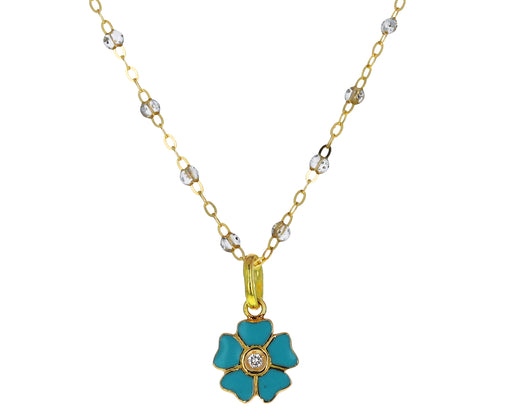 Iceberg Enamel and Diamond Flower Pendant ONLY