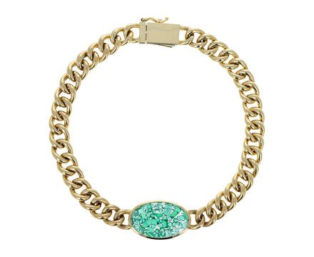 Emerald Kaleidoscope Shaker Curb Chain Bracelet