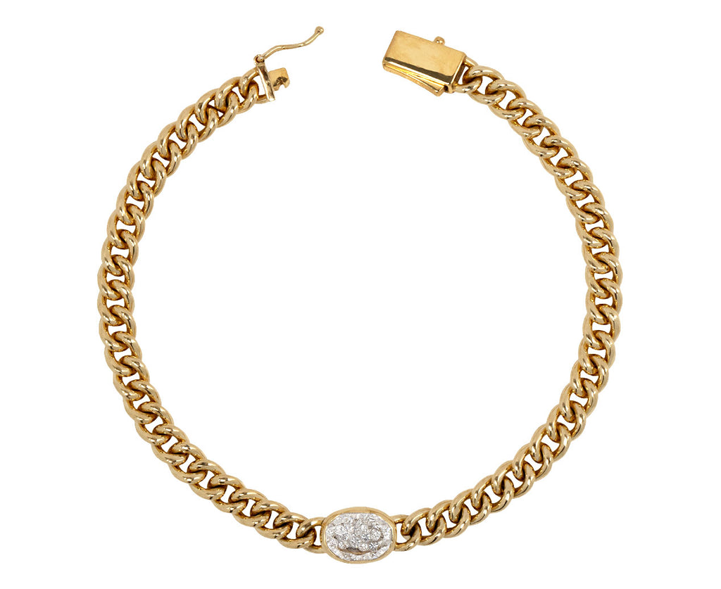 Moritz Glik Diamond Kaleidoscope Shaker Curb Chain Bracelet Clasp Open