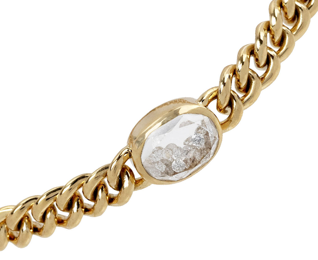 Moritz Glik Diamond Kaleidoscope Shaker Curb Chain Bracelet Charm Close Up