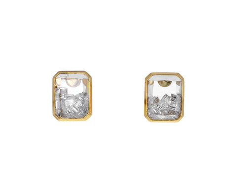 White Diamond Kaleidoscope Stud Earrings