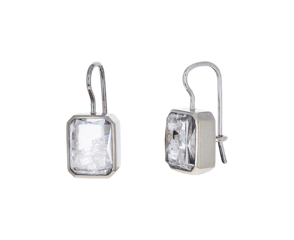 White Gold Sapphire Diamond Kaleidoscope Shaker Earrings