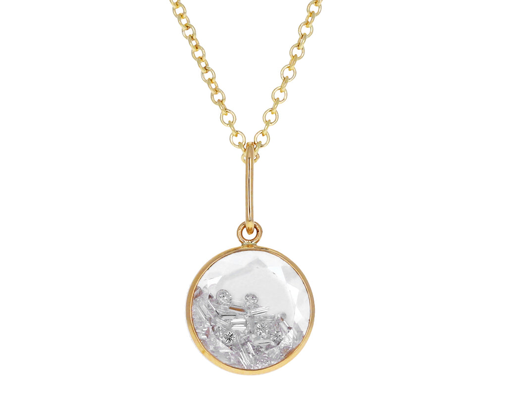 White Sapphire Diamond Kaleidoscope Shaker Necklace