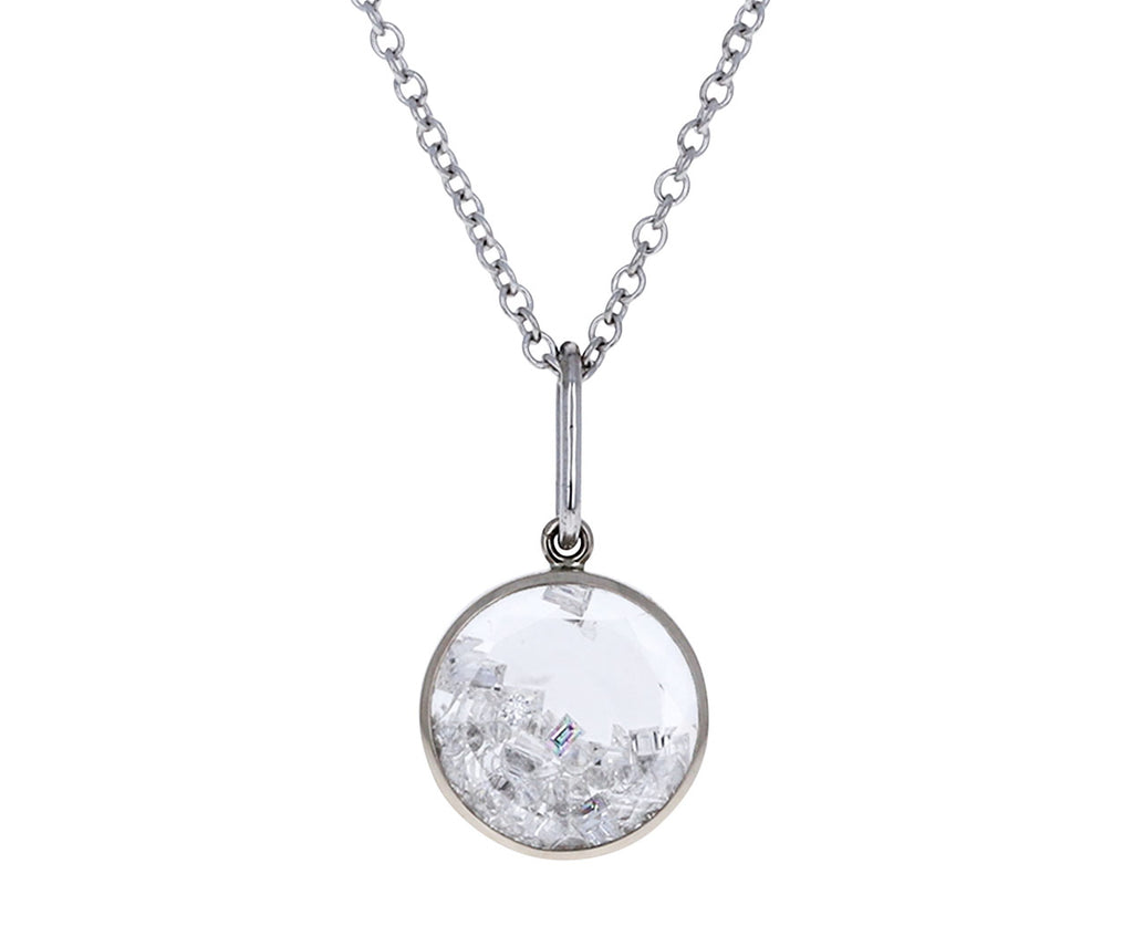 White Gold Sapphire Diamond Kaleidoscope Shaker Necklace