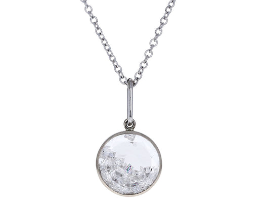 White Gold Sapphire Diamond Kaleidoscope Shaker Necklace