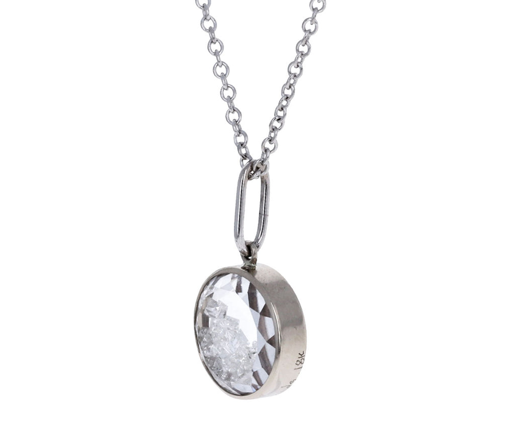 White Gold Sapphire Diamond Kaleidoscope Shaker Necklace