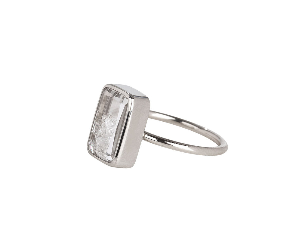 Moritz Glik White Gold Small Kaleidoscope Diamond Shaker Ring Side
