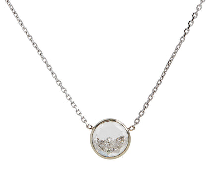 Moritz Glik White Gold Round Diamond Kaleidoscope Shaker Pendant Necklace