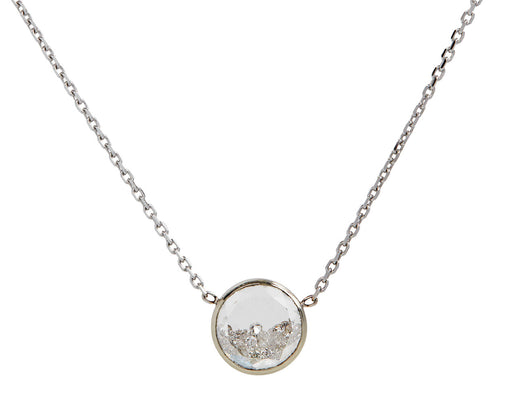 Moritz Glik White Gold Round Diamond Kaleidoscope Shaker Pendant Necklace