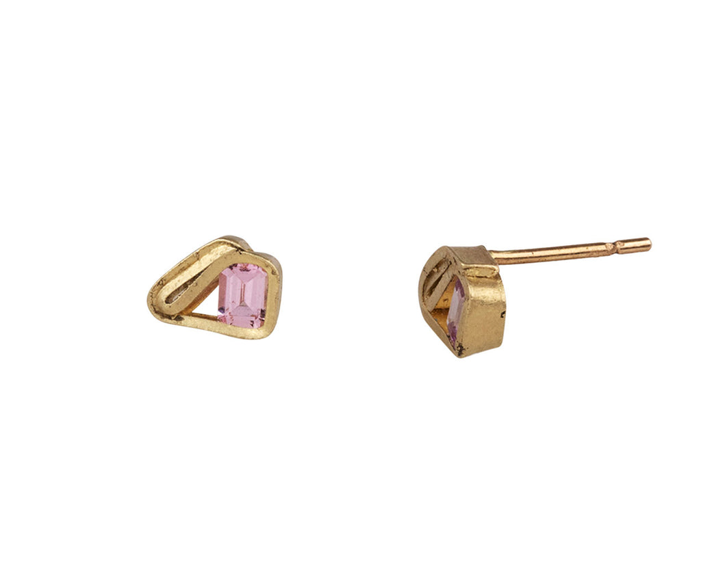 Fraser Hamilton Pink Sapphire Stud Earrings Side View