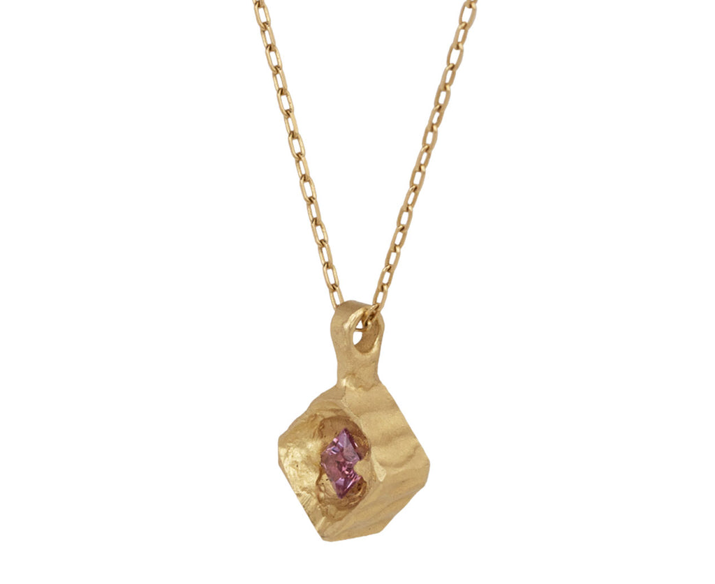 Fraser Hamilton Princess Cut Sapphire Buoy Pendant Necklace Side View