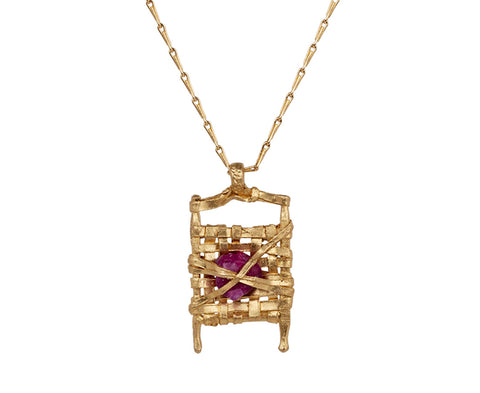 Fraser Hamilton Raw Ruby Capston/Stretcher Pendant Necklace