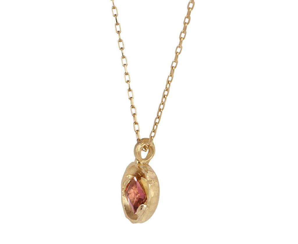Fraser Hamilton Pink Tourmaline Dome Pendant Necklace Side View