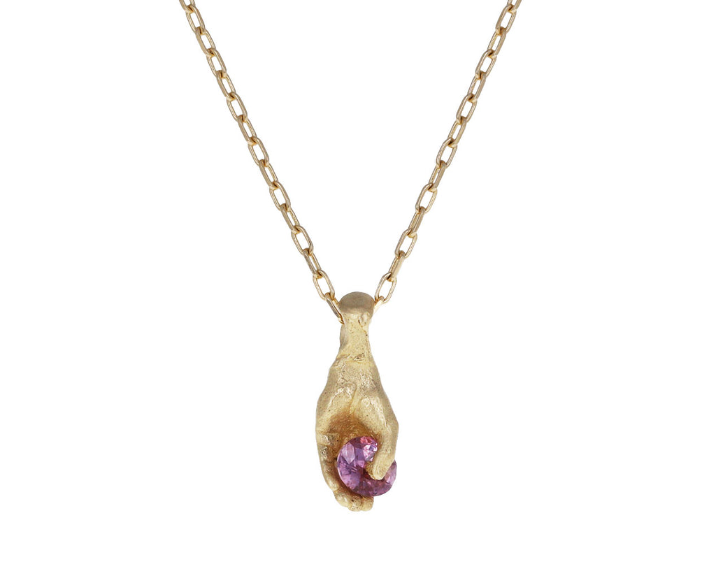 Pink Sapphire Aster Pendant Necklace