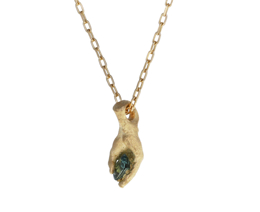Teal Sapphire Saxe Pendant Necklace
