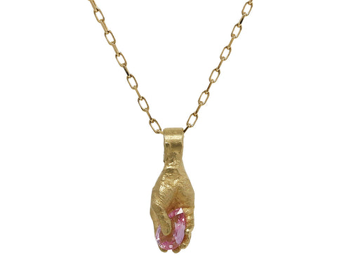 Pink Sapphire Potion Pendant Necklace