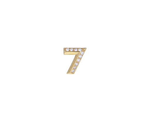 Diamond Lucky Number Seven SINGLE Stud Earring