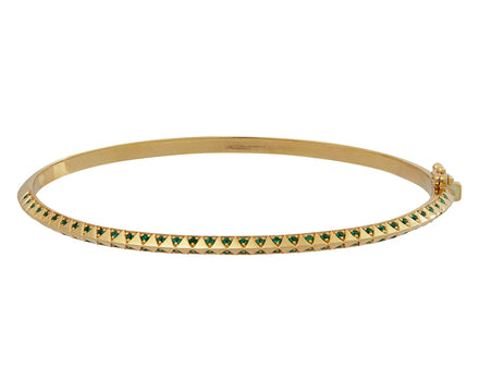 Harwell Godfrey Skinny Emerald Talisman Bangle Bracelet