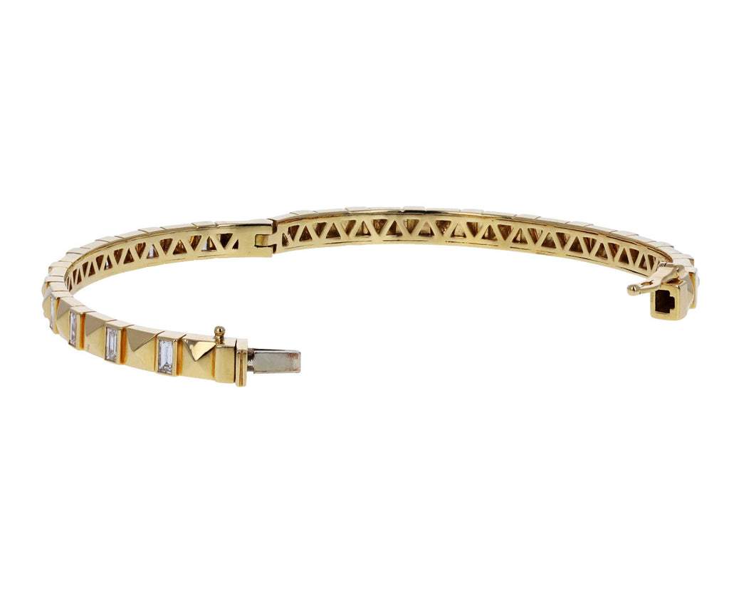 Baguette Diamond Pyramid Bangle Bracelet