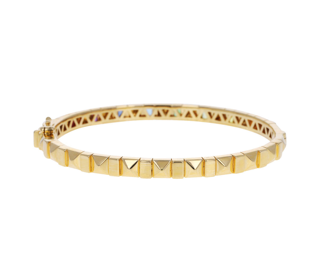 Rainbow Sapphire Pyramid Bangle Bracelet
