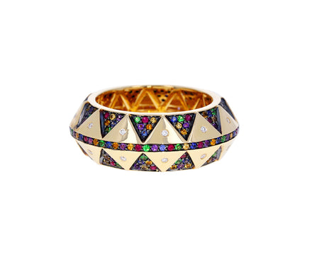 Rainbow Sapphire Chubby Talisman Ring