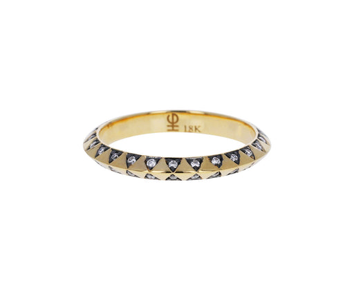 Skinny Blackened Diamond Talisman Ring