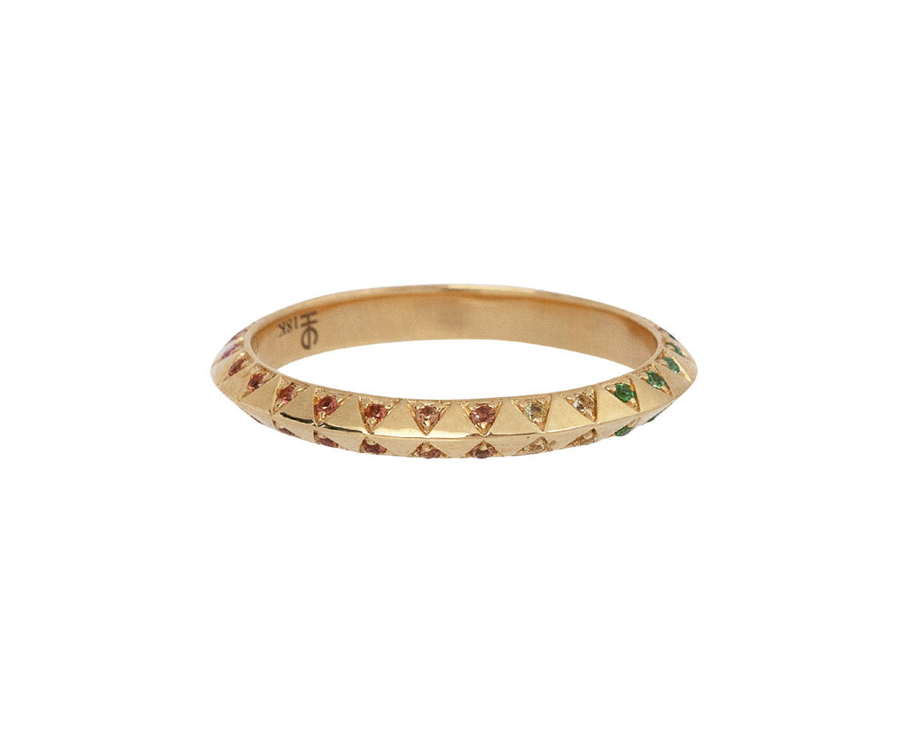 Harwell Godfrey Skinny Rainbow Sapphire Talisman Ring Side