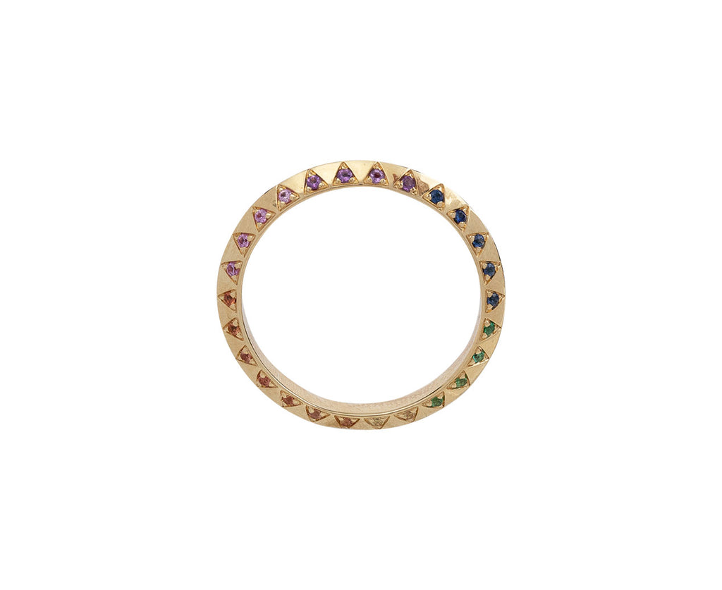 Harwell Godfrey Skinny Rainbow Sapphire Talisman Ring Top View
