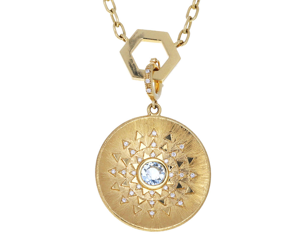 Aquamarine and Diamond Major Sun Sign Medallion ONLY