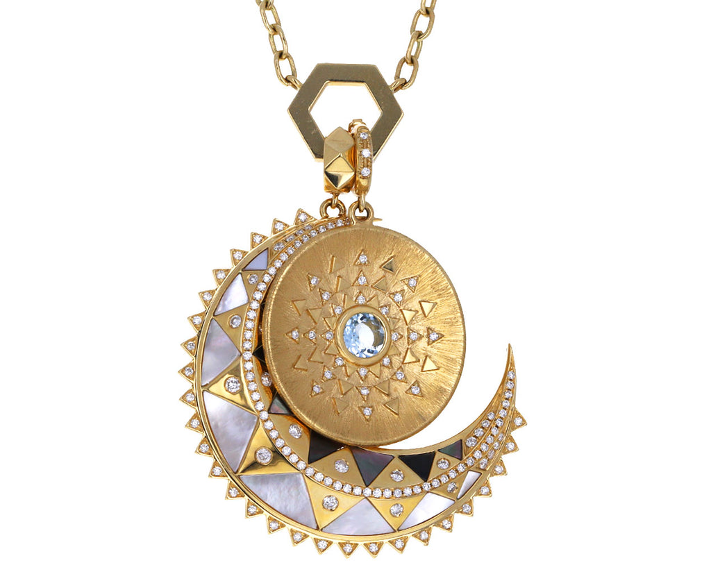 Aquamarine and Diamond Major Sun Sign Medallion ONLY