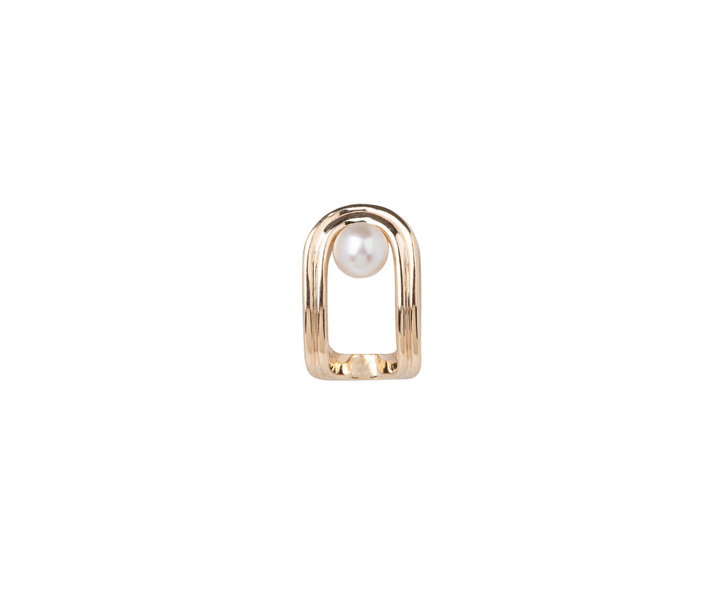 Hirotaka Beluga Oblong Pearl SINGLE Stud Earring