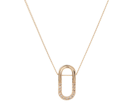 Hirotaka Diamond Oblong Beluga Pendant Necklace