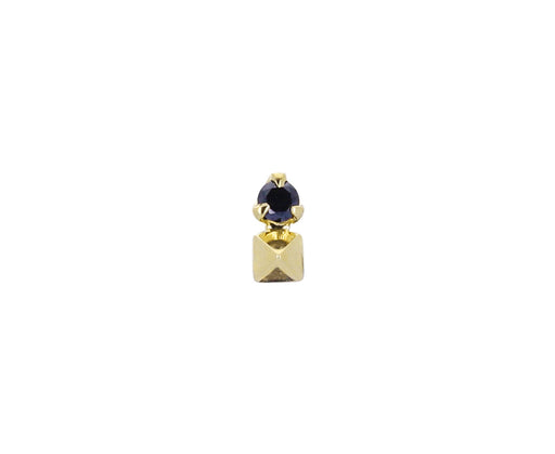 Black Diamond Pyramid SINGLE Stud Earring