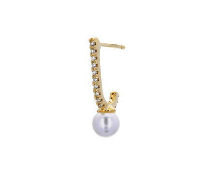 Diamond and Pearl Inner Hook SINGLE Earring