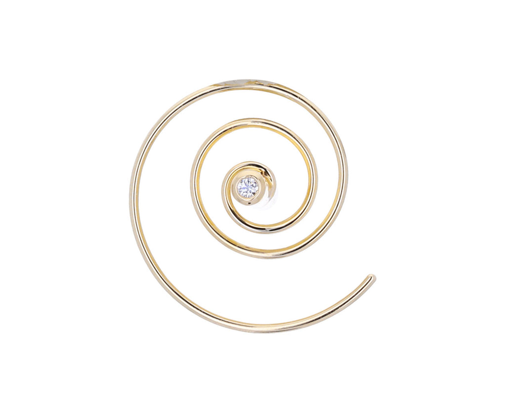 Black and White Diamond Coil SINGLE Earring