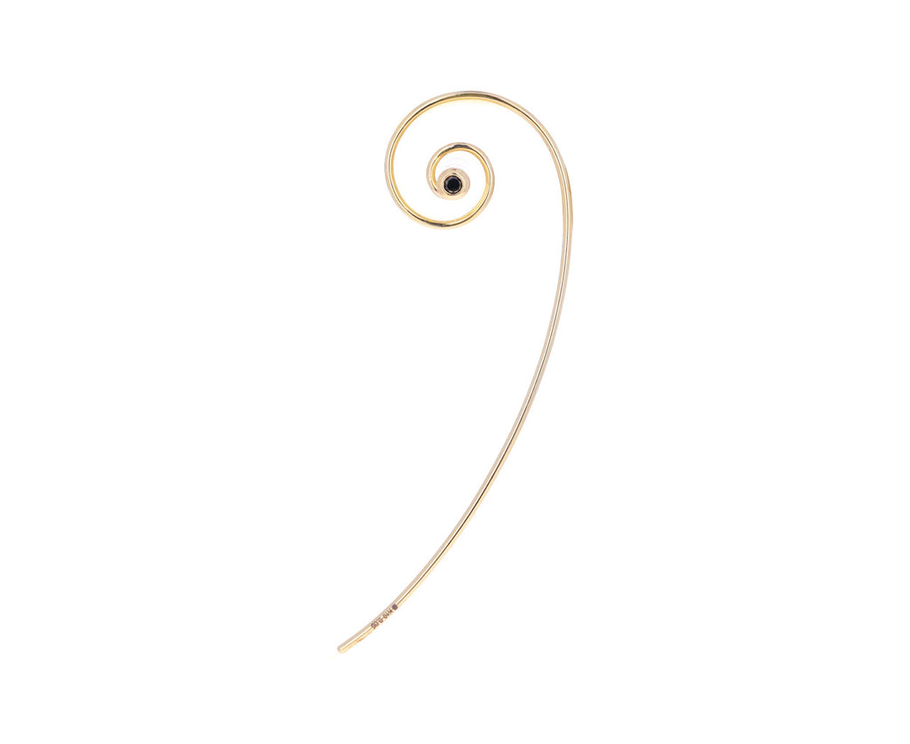Black and White Diamond Long Coil SINGLE Earring