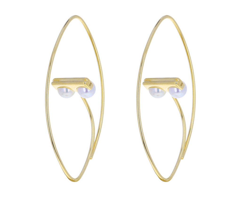 Beluga Pearl Floating Earring