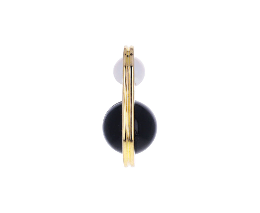 Onyx and Pearl Beluga SINGLE Stud Earring