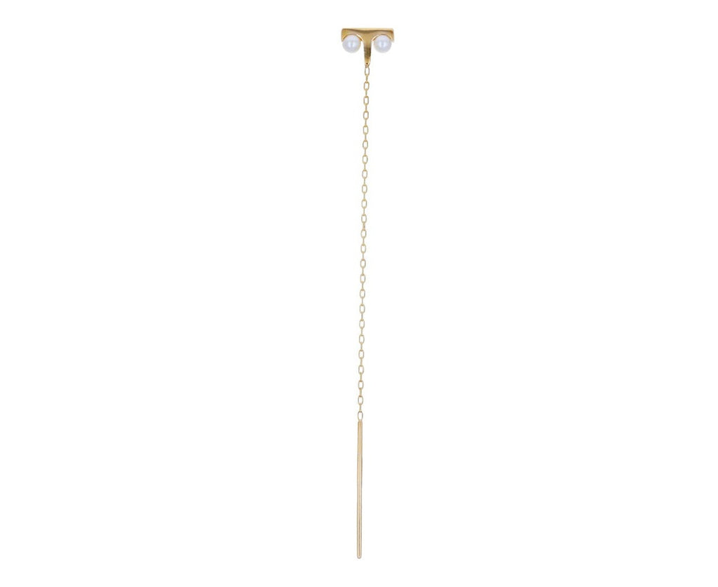 Double Pearl Beluga Chain SINGLE Earring