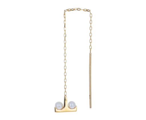 Double Pearl Beluga Chain SINGLE Earring