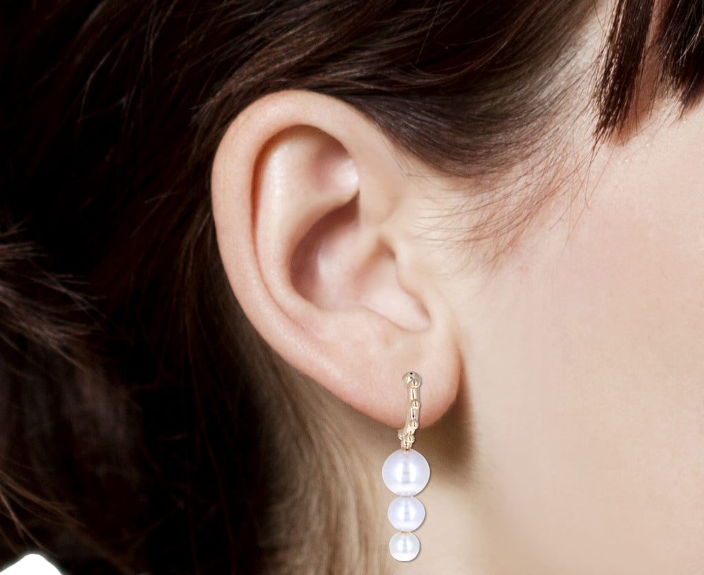 Sea Anemone Stacked Pearl SINGLE Hoop Earring
