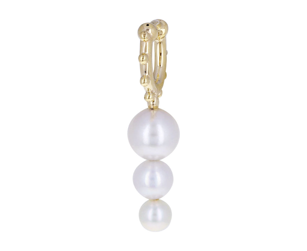 Sea Anemone Stacked Pearl SINGLE Hoop Earring