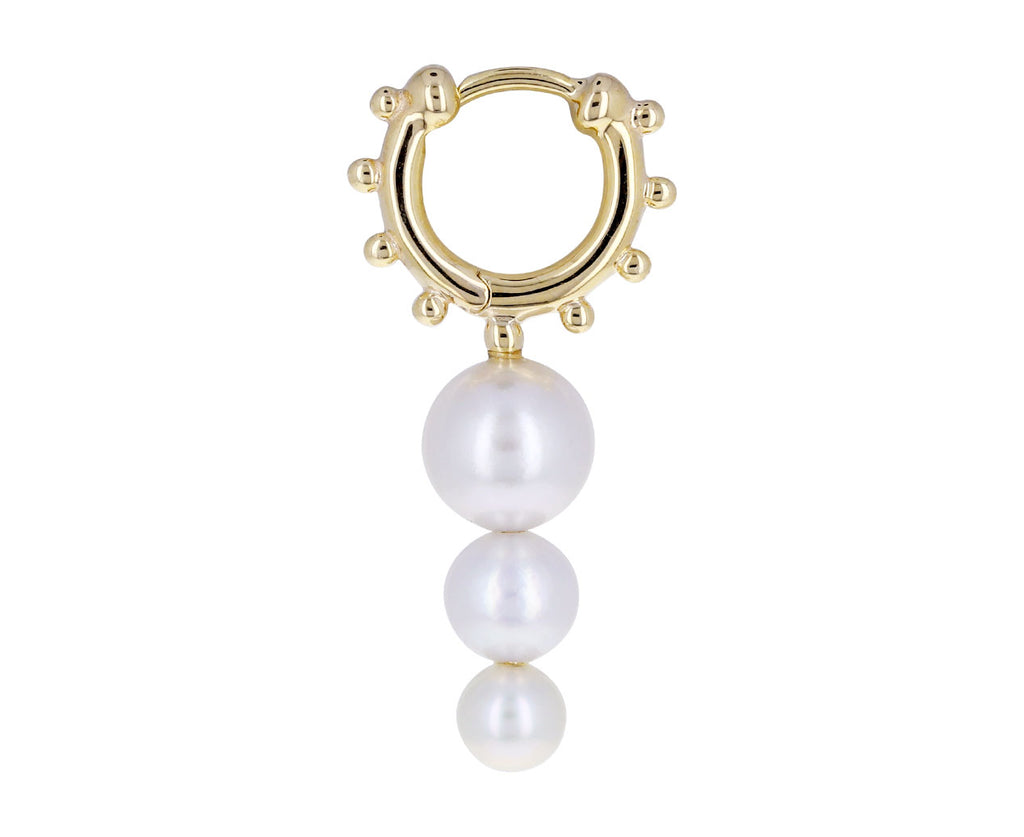Sea Anemone Stacked Pearl SINGLE Hoop Earring